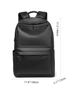 Mochila Minimalista Funcional Con Gran Capacidad Para Escuela, Mochila Clásica Y Casual De Gran Capacidad, Adecuada Para Adolescentes, Mujeres Universitarias, Estudiantes Universitarios, Niños, Hombres, Escuelas Secundarias, Escuelas Intermedias, Exteriores, Viajes, Salidas, Regreso A Clases Y Vacaciones - Negro - Ver 5