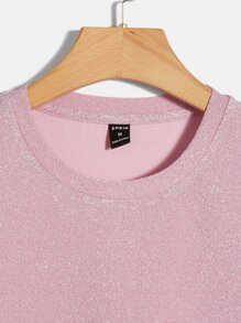 FeverCity Men Round Neck Glitter Tee - Dusty Pink - View 3