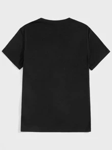 Manfinity VCAY Men Letter Graphic Tee - Black - View 2