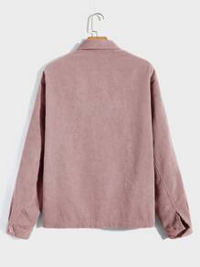 Manfinity RebelGame Loose Men's Flap Pocket Patchwork Zipper Jacket - Dusty Pink - View 2