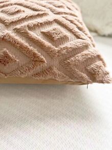 1pc Tufted Geometric Cushion Cover Without Filler, Modern Polyester Throw Pillowcase For Home Decor - Khaki - View 6