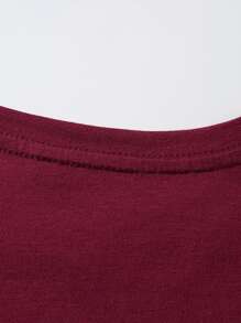 SHEIN LUNE Camiseta pluma con con estampado de mariposa - Burdeos - Ver 4