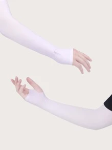 iwarm Men Solid Fingerless Gloves - White - View 1