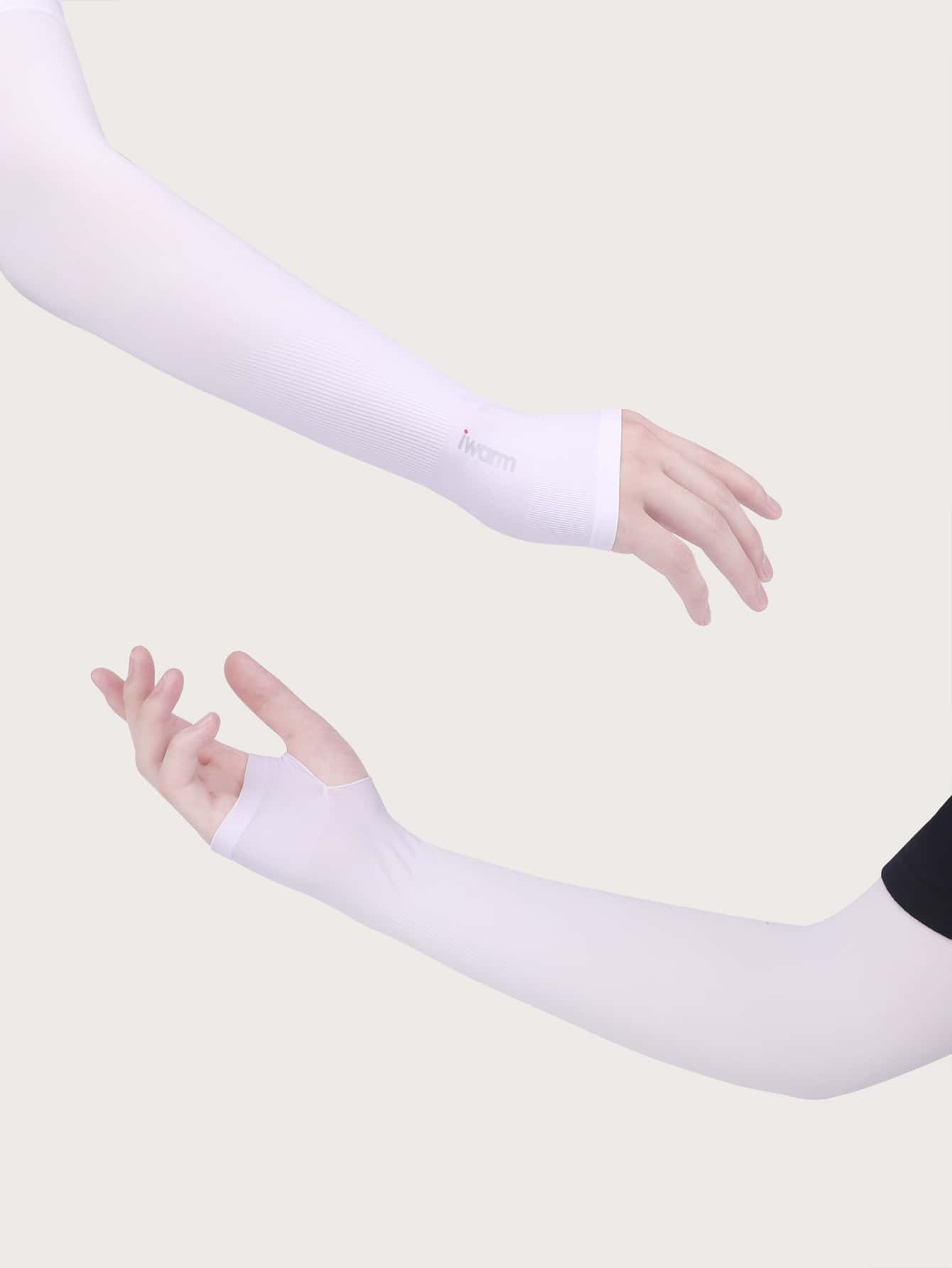 iwarm Men Solid Fingerless Gloves - White - View 1