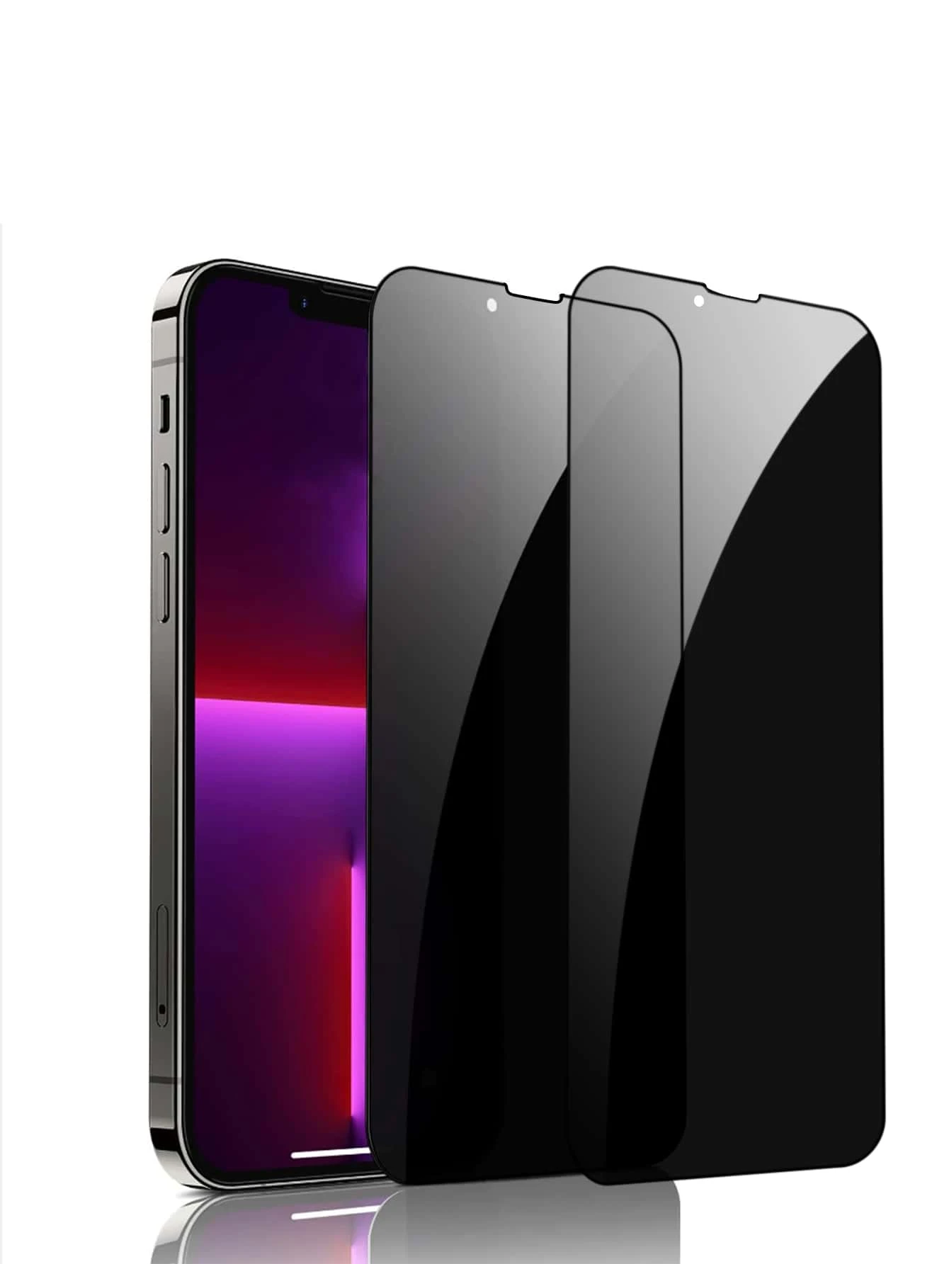 Miếng dán bảo vệ màn hình riêng tư 2 tấm HD Tương thích với iPhone 15/15Pro/15Plus/15Promax - màu đen - Xem 1