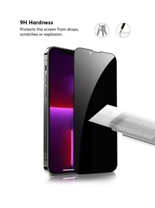Miếng dán bảo vệ màn hình riêng tư 2 tấm HD Tương thích với iPhone 15/15Pro/15Plus/15Promax - màu đen - Xem 3