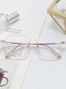 Square Frame Eyeglasses Clear Glasses Accessories - Clear - View 6