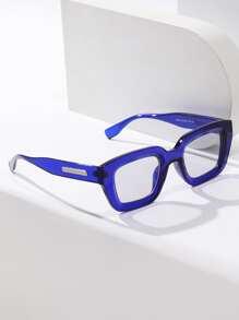 Gafas con montura cuadrada, accesorios de gafas transparentes - Azul - Ver 1