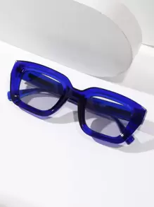 Gafas con montura cuadrada, accesorios de gafas transparentes - Azul - Ver 2