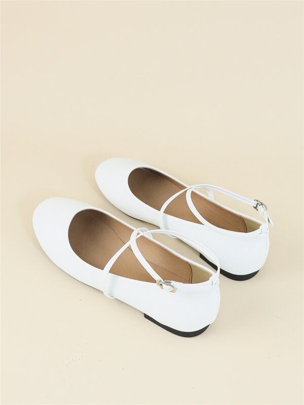 Criss Cross Strap Ballet Flats SHEIN USA