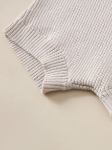 Bebé Jersey tejido de canalé & Shorts tejidos - Caqui - Ver 3