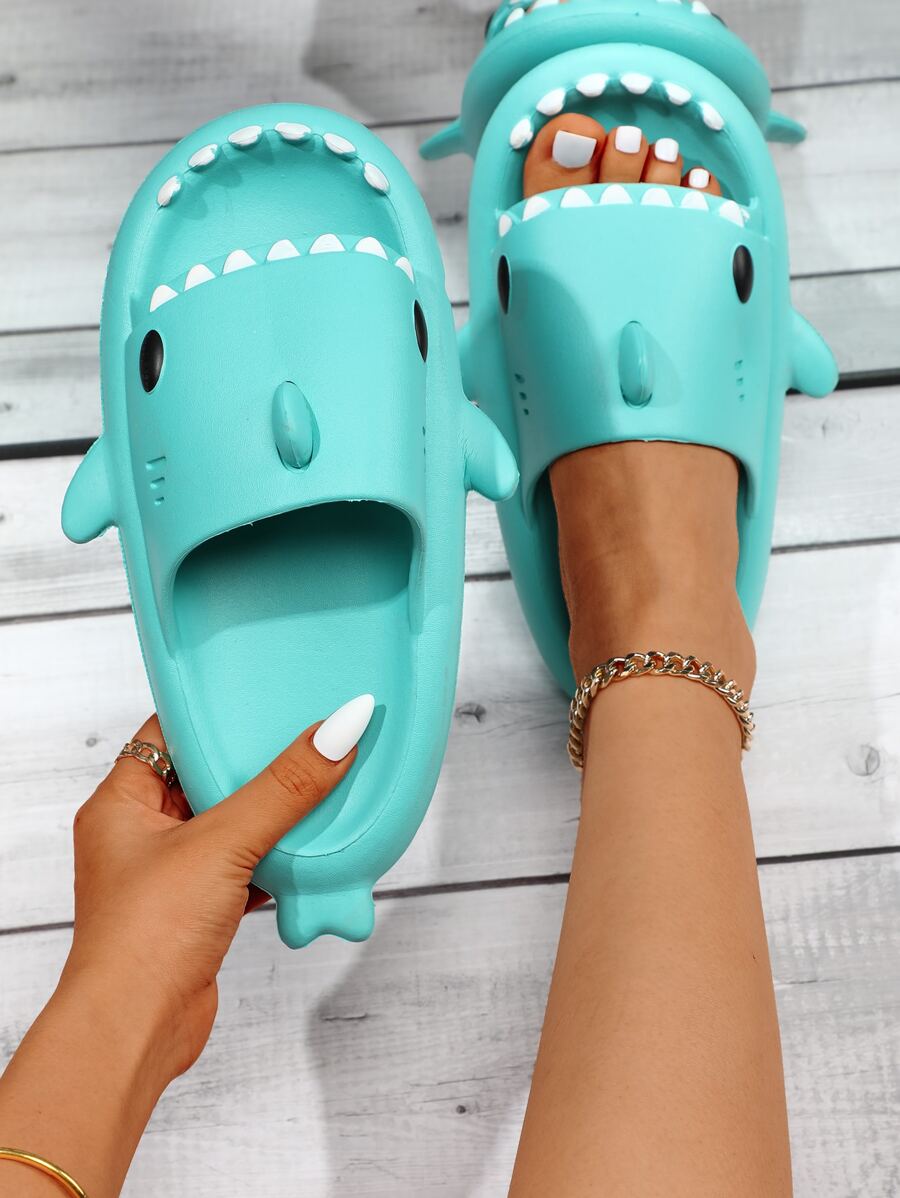 Chanclas tiburón de dibujos animados - Azul - Ver 1