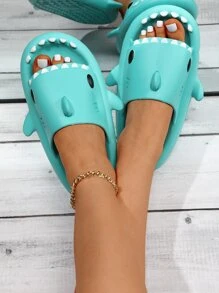 Chanclas tiburón de dibujos animados - Azul - Ver 3