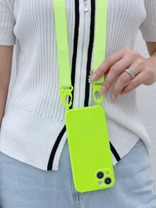Neon Lime Phone Case With Lanyard