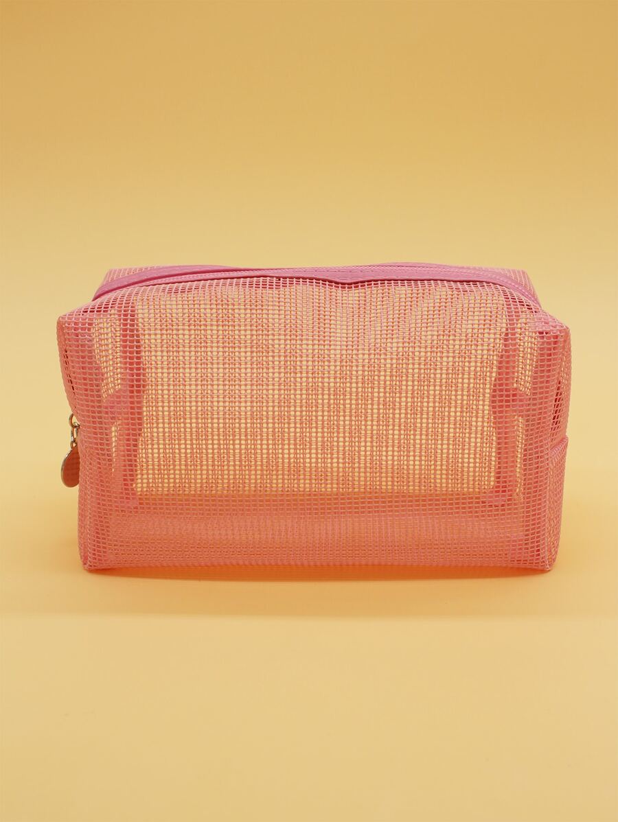 Minimalist Makeup Bag Storage Makeup Organizer Makeup Case - Pink - View 1