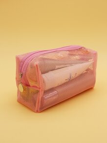 Minimalist Makeup Bag Storage Makeup Organizer Makeup Case - Pink - View 3