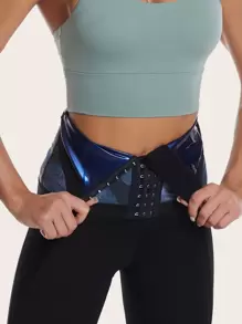 Camo Print PU Polyurethane Workout Waist Belt Shapewear Waist Trainer Corset - Multicolor - View 1