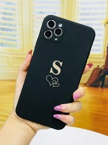 愛心圖案手機外殼 - 黑色 - 查看 2