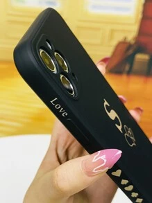 愛心圖案手機外殼 - 黑色 - 查看 5