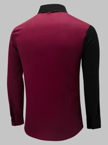 Manfinity Homme Camisa De Hombre Con Bordado De Alce Y Bloques De Color - Multicolor - Ver 2