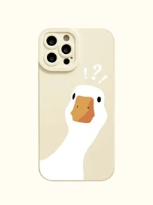 1 ốp lưng điện thoại hình vịt giật mình, tương thích với iPhone 16 15 Pro Max 14 13 12 11, thiết kế mắt thiên thần, phiên bản quốc tế, không phải phiên bản nội địa. - Màu be - Xem 2