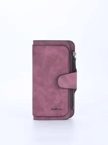 Baellerry Minimalist Letter Graphic Fold Checkbook Cover Lightweight Modern Business Credit Card ID Card Cash Business Casual Teacher's Day Teacher Gifts Work Business Commute Travel Holiday Office Vacation For Gift For Lady For Female White-Collar Workers Billfold Wallets For Woman Minimalist Wallet Teacher Gifts Gift For Girlfriend Women Gifts Present For Women Wallet Purse Wallet Long Wallet - Rose Red - View 7