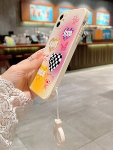 Ốp điện thoại in hình trái tim và gấu kèm dây đeo, phiên bản quốc tế, không phải phiên bản nội địa. - Nhiều màu - Xem 4