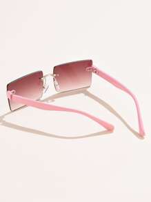 1 pieza Gafas de plástico cuadradas clásicas de mujer adecuadas para uso diario - Café integral - Ver 3