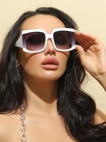 1pc Women's Plastic Boho Fashion Glasses, Suitable For Daily Wear For Summer Beach Vacation, Outdoor, Travel - Dusty Purple - View 1