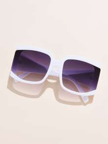 1pc Women's Plastic Boho Fashion Glasses, Suitable For Daily Wear For Summer Beach Vacation, Outdoor, Travel - Dusty Purple - View 3