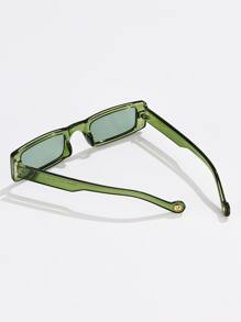 1副女士流行塑料长方形小框欧美风个性化嘻哈装饰时尚眼镜，适合日常、度假、旅行、派对佩戴，夏季海滩度假、户外活动、旅行