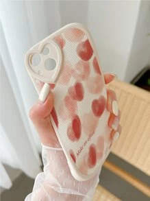 1pc Tpu & Leather Heart Flower Design Printed Phone Case Compatible With Iphone 11/12/13/14/15/15pro/15plus/15promax - Multicolor - View 4