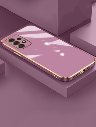 1 pieza Funda de teléfono a prueba de caídas de unicolor TPU con electrochapado 3D compatible con iPhone 15 Pro Max, 16 Pro Max, Galaxy S23 Ultra, Galaxy S24 Ultra, resistente al agua, a los golpes y a los arañazos