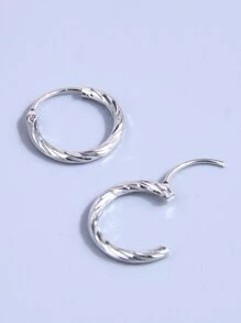 Bông tai thiết kế dạng xoắn - Bạc - Xem 2