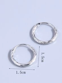 Bông tai thiết kế dạng xoắn - Bạc - Xem 3