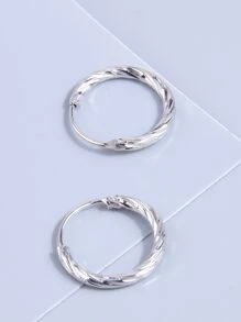 Bông tai thiết kế dạng xoắn - Bạc - Xem 4