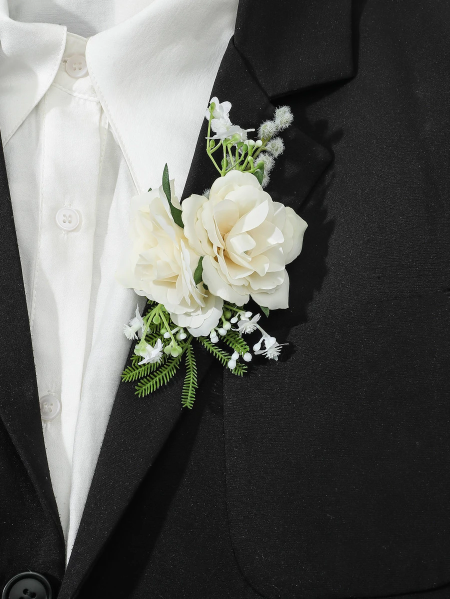 花朵裝飾胸花 - 彩色 - 查看 1