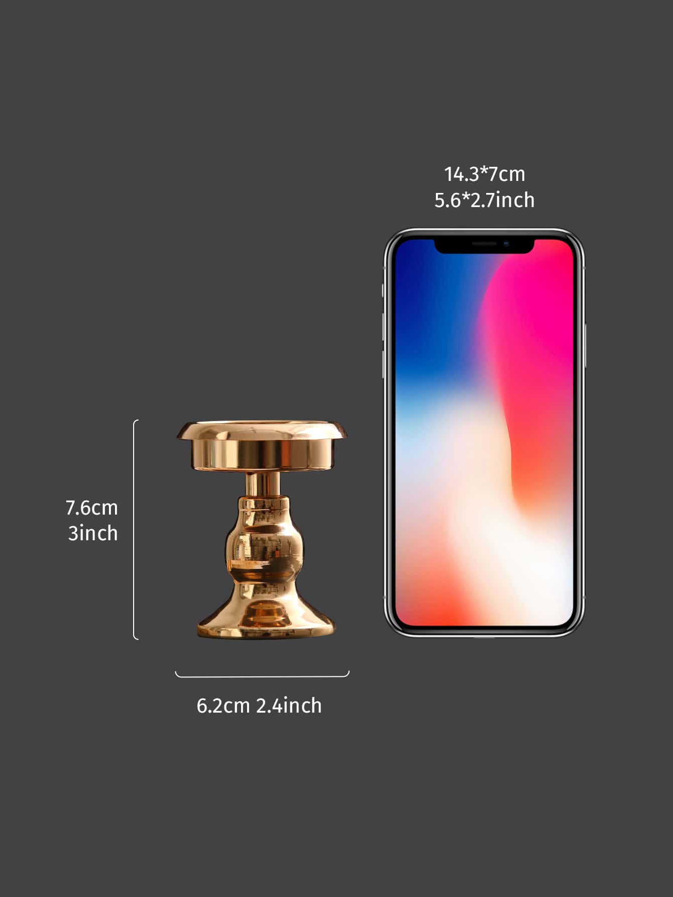 Bougeoir en fer - Doré - Voir 3