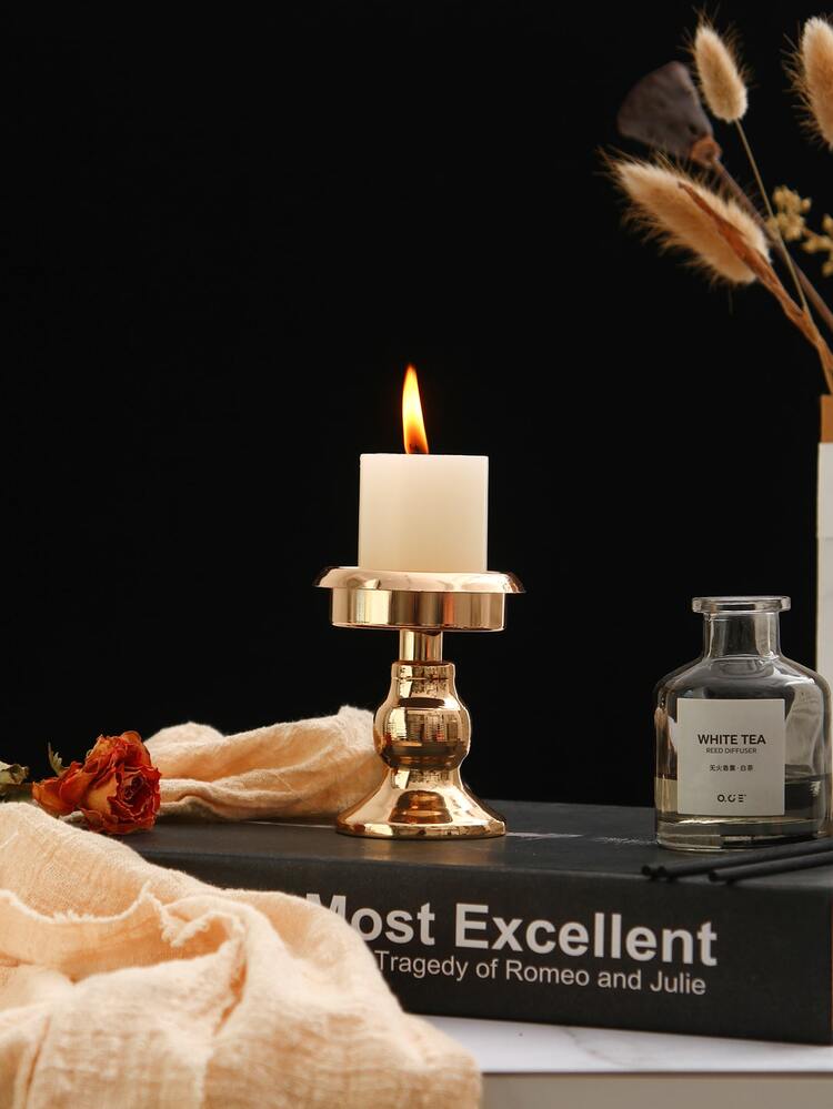 Bougeoir en fer - Doré - Voir 4