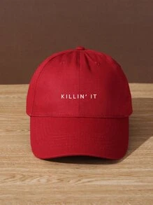 Men Letter Graphic Baseball Cap Casual - Red - View 1