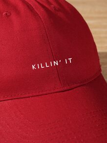 Men Letter Graphic Baseball Cap Casual - Red - View 4