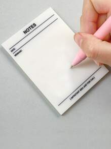 1pc Letter Graphic Waterproof Sticky Note - Clear - View 4