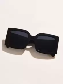 1pc Women's Classic Square Large Frame Plastic Fashion Fashion Glasses, Suitable For Daily Wear For Summer Beach Vacation,Outdoor,Travel - Dark Grey - View 3