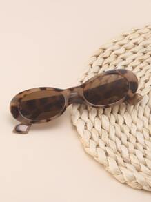 Gafas de moda de lentes tintadas de marco acrílico - Marrón - Ver 1