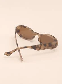 Gafas de moda de lentes tintadas de marco acrílico - Marrón - Ver 2