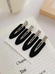 4pcs Two Tone Hair Clip Street - Black - View 1