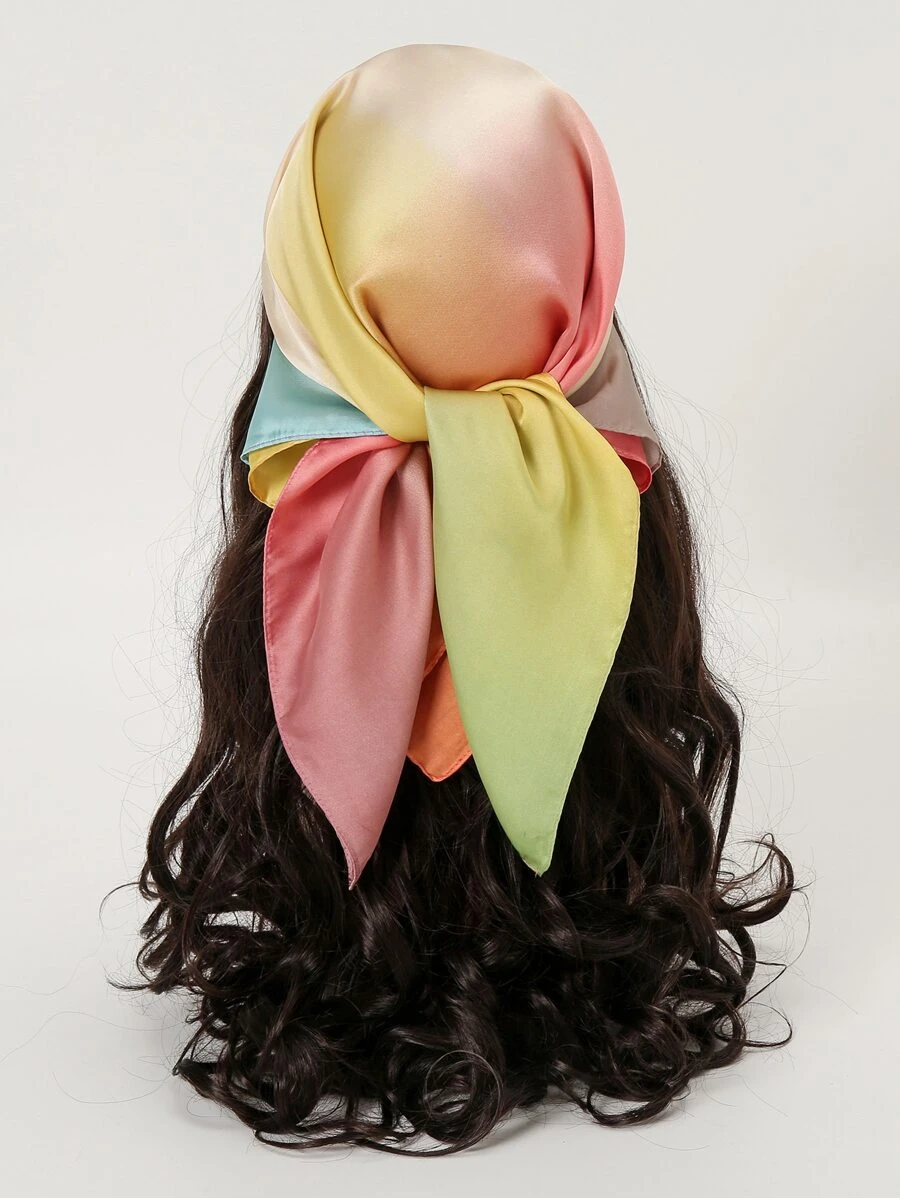 1入組撞色女士方巾 - 彩色 - 查看 1