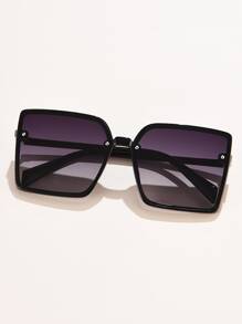 Gafas de sol cuadradas para mujer con borde adecuado para uso diario - Morado - Ver 2