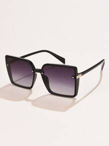 Gafas de sol cuadradas para mujer con borde adecuado para uso diario - Morado - Ver 3
