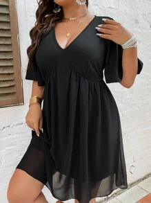 SHEIN Unity 大碼蝴蝶袖洋裝